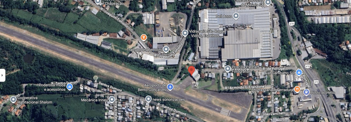 Mapa aereo para chegar no AEROBG